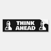 Autocollant De Voiture Pensez à l'avant amusant morceau d'échecs morceau  (Devant)