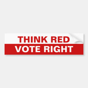 Autocollant De Voiture Pensez la droite rouge de vote