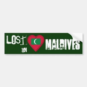 Autocollant De Voiture Perdu au coeur de drapeau des Maldives