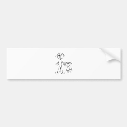 Autocollant De Voiture Père et fille (Devant)