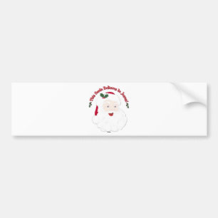 Autocollant De Voiture Père Noël de style vintage Ce Père Noël croit en J