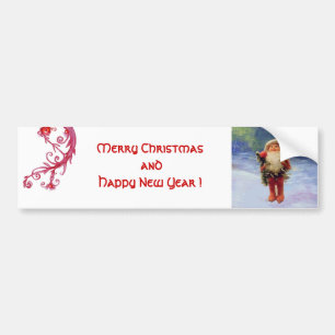 AUTOCOLLANT DE VOITURE PÈRE NOËL DES GNOMES