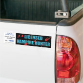 Autocollant De Voiture Permis de chasse de vampire avec des éclaboussures (Sur camion)