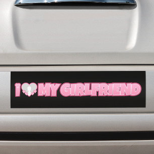 Autocollant De Voiture Personnalisé Je T'Aime Ma Copine – Ajouter une Pho