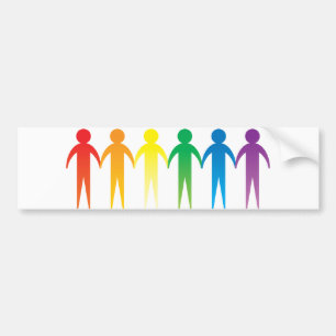 Autocollant De Voiture Personnes d'arc-en-ciel