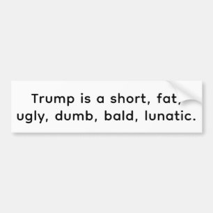 Autocollant De Voiture Petit gros laid Trump chauve Hankamer Artjunkhaus