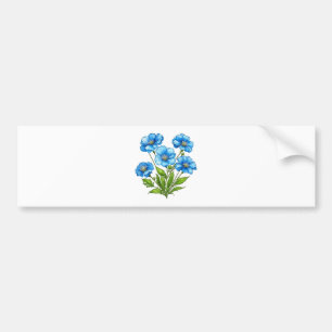 Autocollant De Voiture Petites fleurs bleues