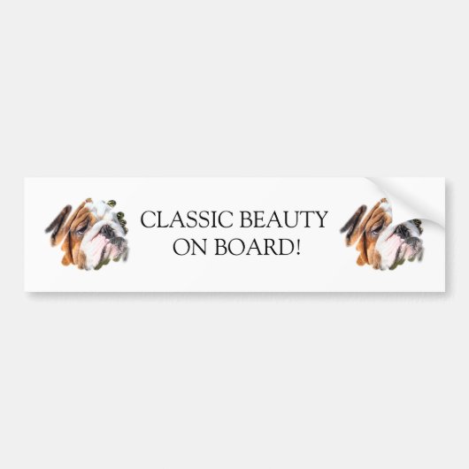 Autocollant De Voiture Photo mignonne de bouledogue (Devant)