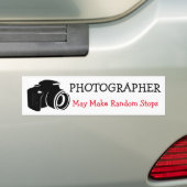 Autocollant De Voiture Photographe, Random Stops (En voiture)