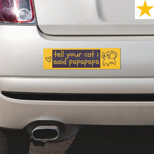 Autocollant De Voiture Phrase drôle Chat Blague Pspsps Humour de conduite