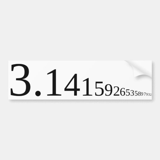 Autocollant De Voiture Pi - 3.14... (Devant)