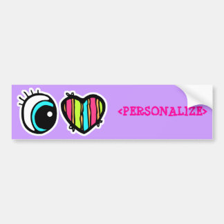 Autocollant De Voiture Pictogramme du coeur des yeux,<PERSONALIZE>
