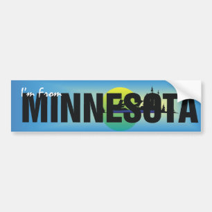 Autocollant De Voiture PIÈCE EN T je suis le Minnesota