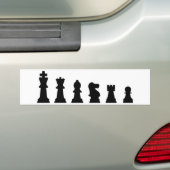Autocollant De Voiture Pièces d'échecs noires sur le blanc (En voiture)
