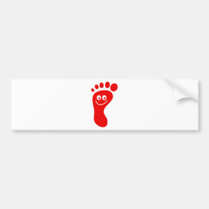 Autocollant De Voiture Pied rouge heureux