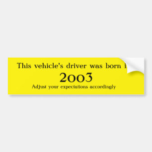 Autocollant De Voiture Pilote né dans _____ Réglez vos attentes