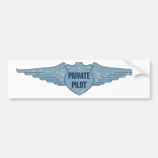 Autocollant De Voiture Pilote privé Blue Wings (Devant)