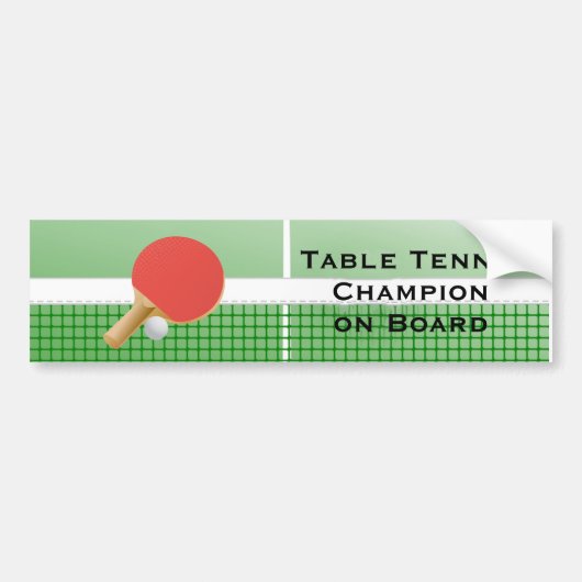 Autocollant De Voiture Ping Pong Table Tennis Design Bumper Sticker (Devant)