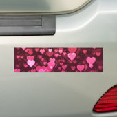 Autocollant De Voiture Pink Bokeh Hearts papier peint Arrière - plan numé (En voiture)