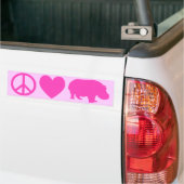 Autocollant De Voiture Pink Peace Love et Hippopotames (Sur camion)