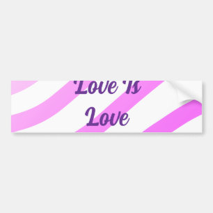 Autocollant De Voiture Pink rayures colorées pastel amour est amour fiert