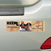 AUTOCOLLANT DE VOITURE PIRATE CATS PIRATES PIRATES ANCIENS CARTES DE TRÉS (En voiture)