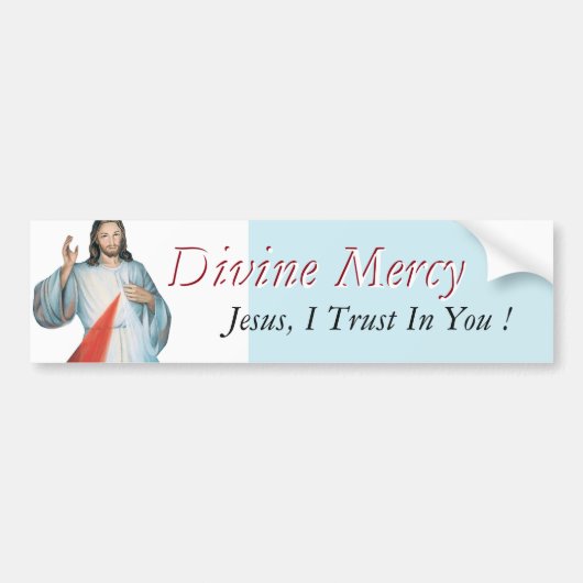 Autocollant De Voiture Pitié divine Jésus, je fais confiance dans vous ! (Devant)