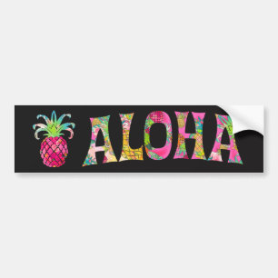 Autocollant De Voiture PixDezines Aloha Ananas