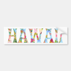 Autocollant De Voiture PixDezines Hawaii Tiki Typographie