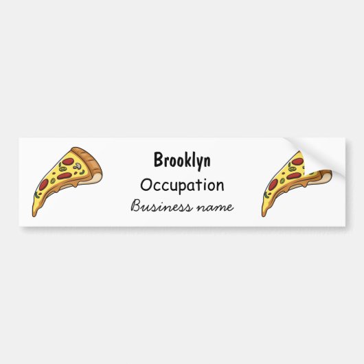 Autocollant De Voiture Pizza cartoon illustration (Devant)