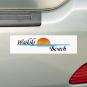 Autocollant De Voiture Plage de Waikiki (En voiture)