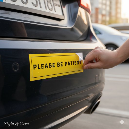 Autocollant De Voiture Please Be Patient Humorous Reminder