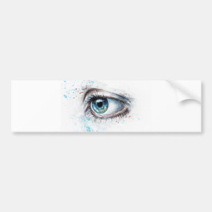 Autocollant De Voiture Pleurer l'oeil bleu (tristesse, sympathie et dépre