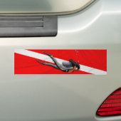 Autocollant De Voiture Plongeur et drapeau froissé de piqué (En voiture)