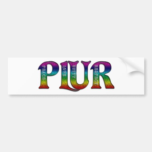 Autocollant De Voiture PLUR (arc-en-ciel) (Devant)