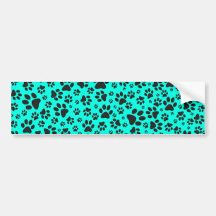 Autocollant De Voiture Poches de chien noir et blanc Pointe Polka sur cya