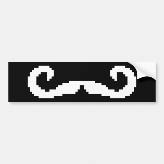 Autocollant De Voiture Poignée de 8 bits Pixel Moustache (Devant)