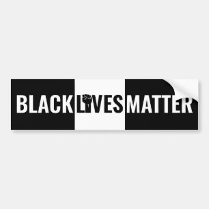 Autocollant De Voiture Poing élevé Gras Noir & Blanc Black Lives Matter