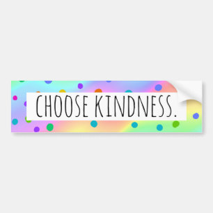 Autocollant De Voiture Point Rainbow Polka "Choose Kindness"