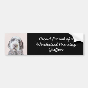 Autocollant De Voiture Pointing à poils durs Peinture Griffon - Art Chien