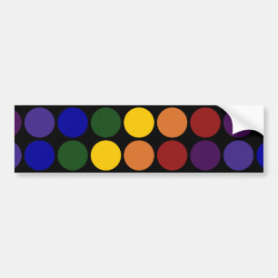 Autocollant De Voiture Pois d'arc-en-ciel sur le noir
