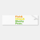 Autocollant De Voiture Poissons & Chips & Pois Musqués. (Devant)