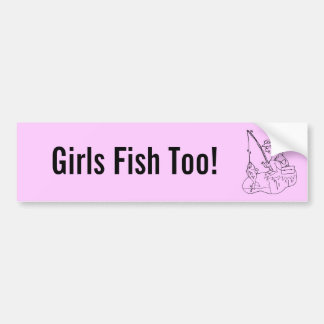 Autocollant De Voiture Poissons de filles aussi !