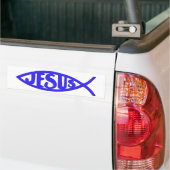 Autocollant De Voiture Poissons de Jésus (bleu d'adhésif pour pare-chocs) (Sur camion)