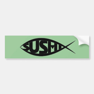 AUTOCOLLANT DE VOITURE POISSONS DE SUSHI