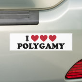 Autocollant De Voiture Polygamie drôle de coeur d'I (En voiture)