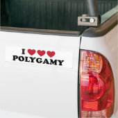 Autocollant De Voiture Polygamie drôle de coeur d'I (Sur camion)