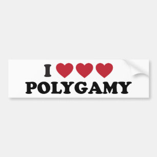 Autocollant De Voiture Polygamie drôle de coeur d'I