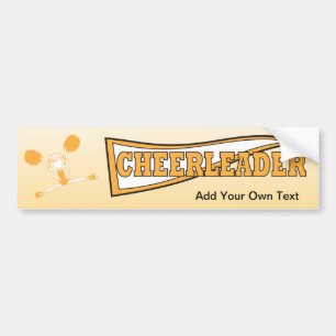 Autocollant De Voiture Pom-pom girl d'or Silhouette