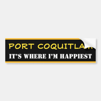 AUTOCOLLANT DE VOITURE "PORT COQUITLAM" - "C’EST LÀ QUE JE SUIS LE PLUS H